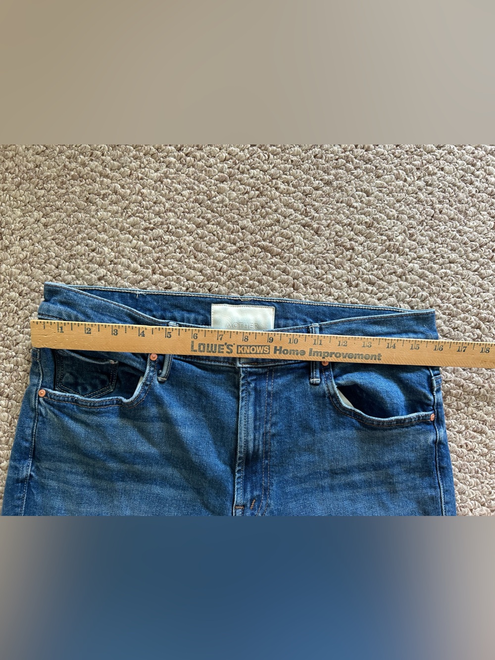 MOTHER Insider Ankle Blue Cropped Jeans size 32 - Picture 4 of 8
